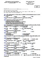 Đề thi thử THPT quốc gia môn Hóa 11 - Mã đề thi 061